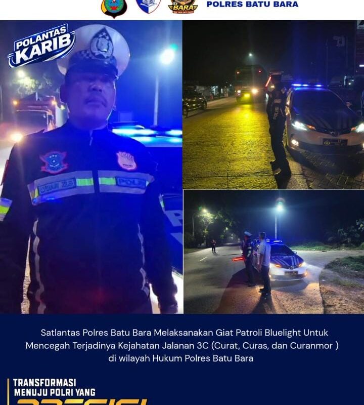 Polres Batu Bara Intensifkan KRYD Blue Light Patroli Malam, Antisipasi Kejahatan Jalanan   